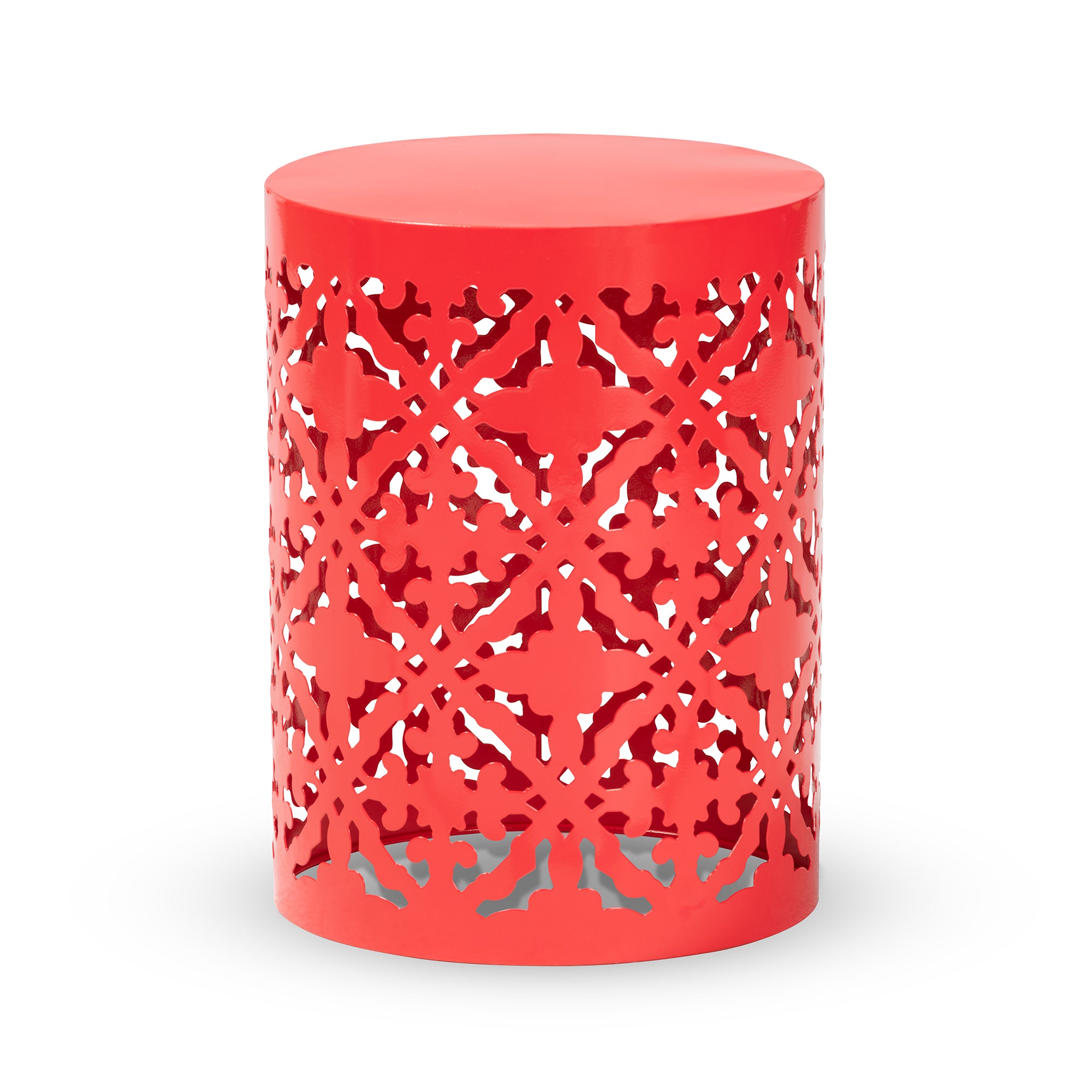 Baxton Studio Jamila Modern and Contemporary Red Finished metal Outdoor Side Table