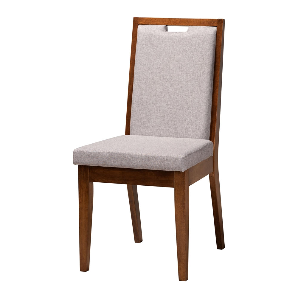 Eira Modern Grey and Walnut Brown Wood 7-Piece Dining Set
