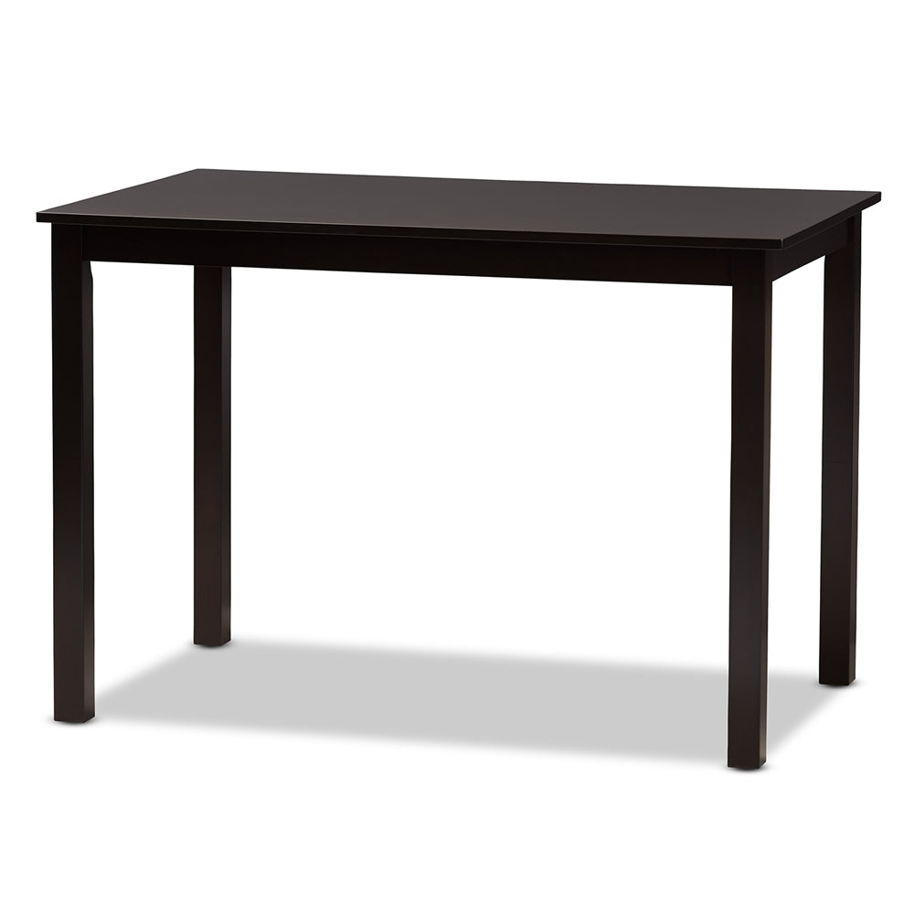 Suvi Modern and Contemporary Sand Fabric Upholstered and Dark Brown Finished Wood 5-Piece Dining Set