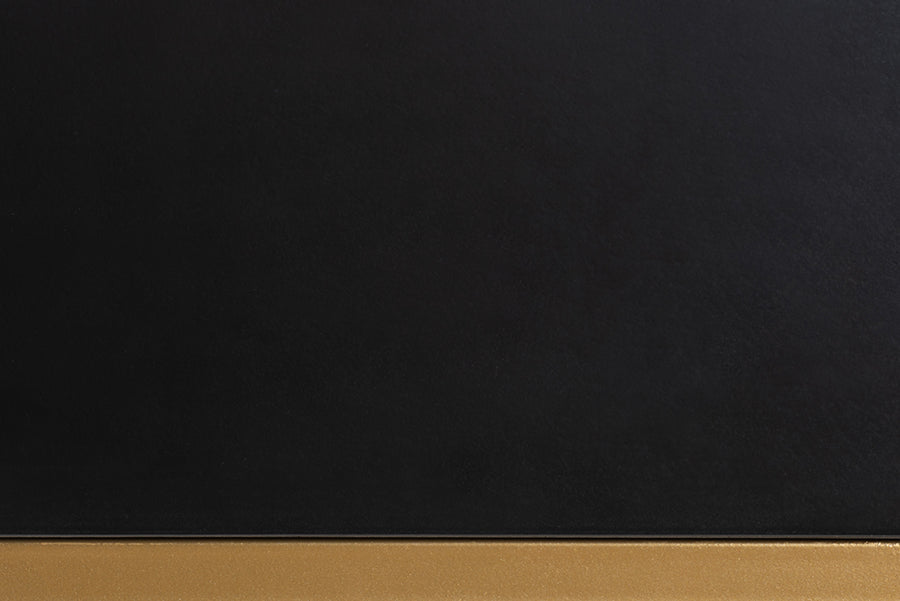 Beagan Modern and Contemporary Black Finished Wood and Gold Metal 2-Drawer Console Table