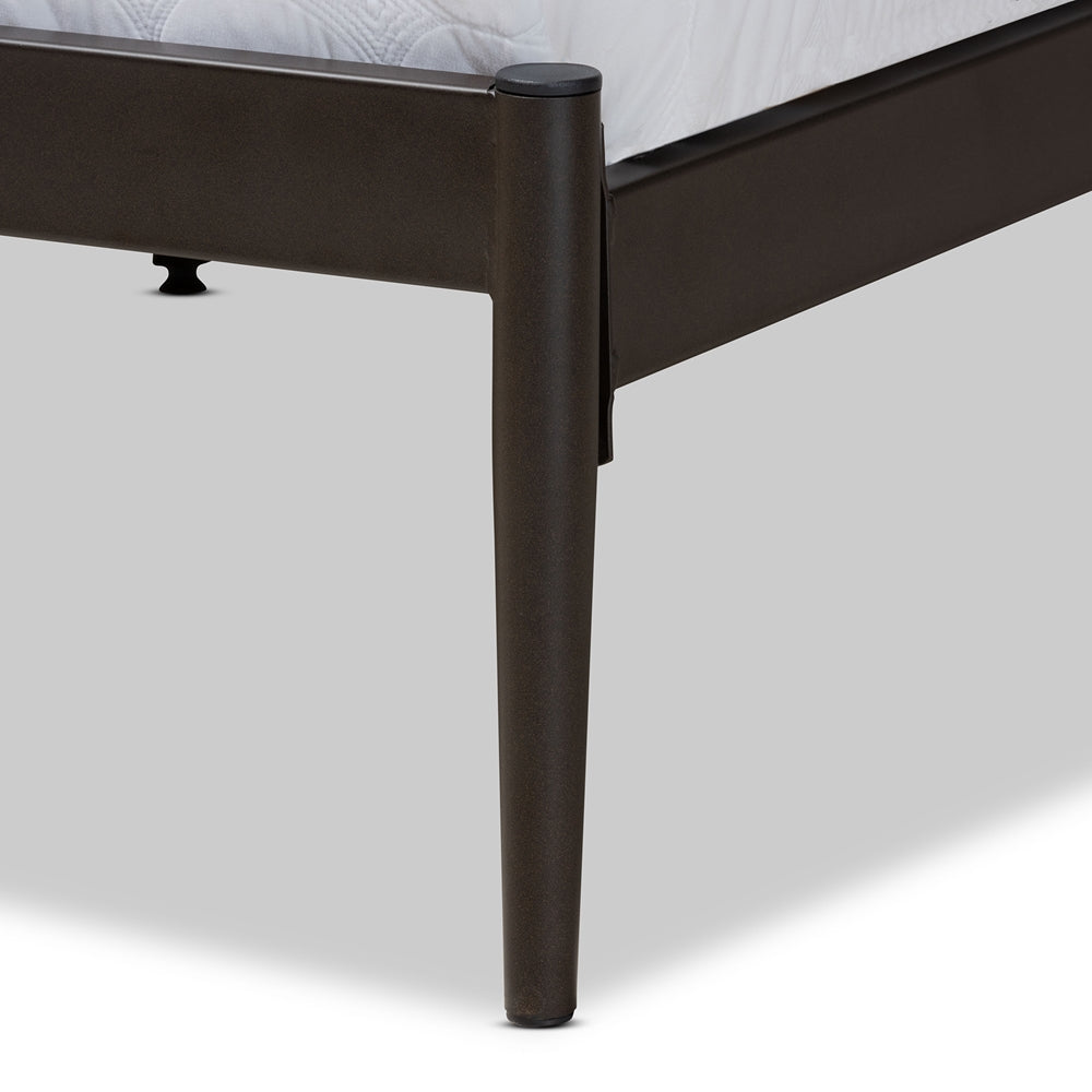 Sumner Queen Contemporary Metal Platform Bed – Crisscross Headboard
