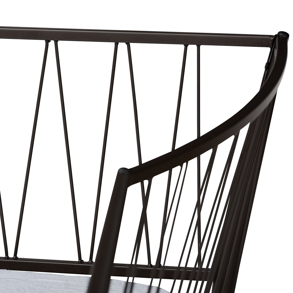 Destino Twin Size Black Metal Daybed – Contemporary Platform with No Box Spring Needed