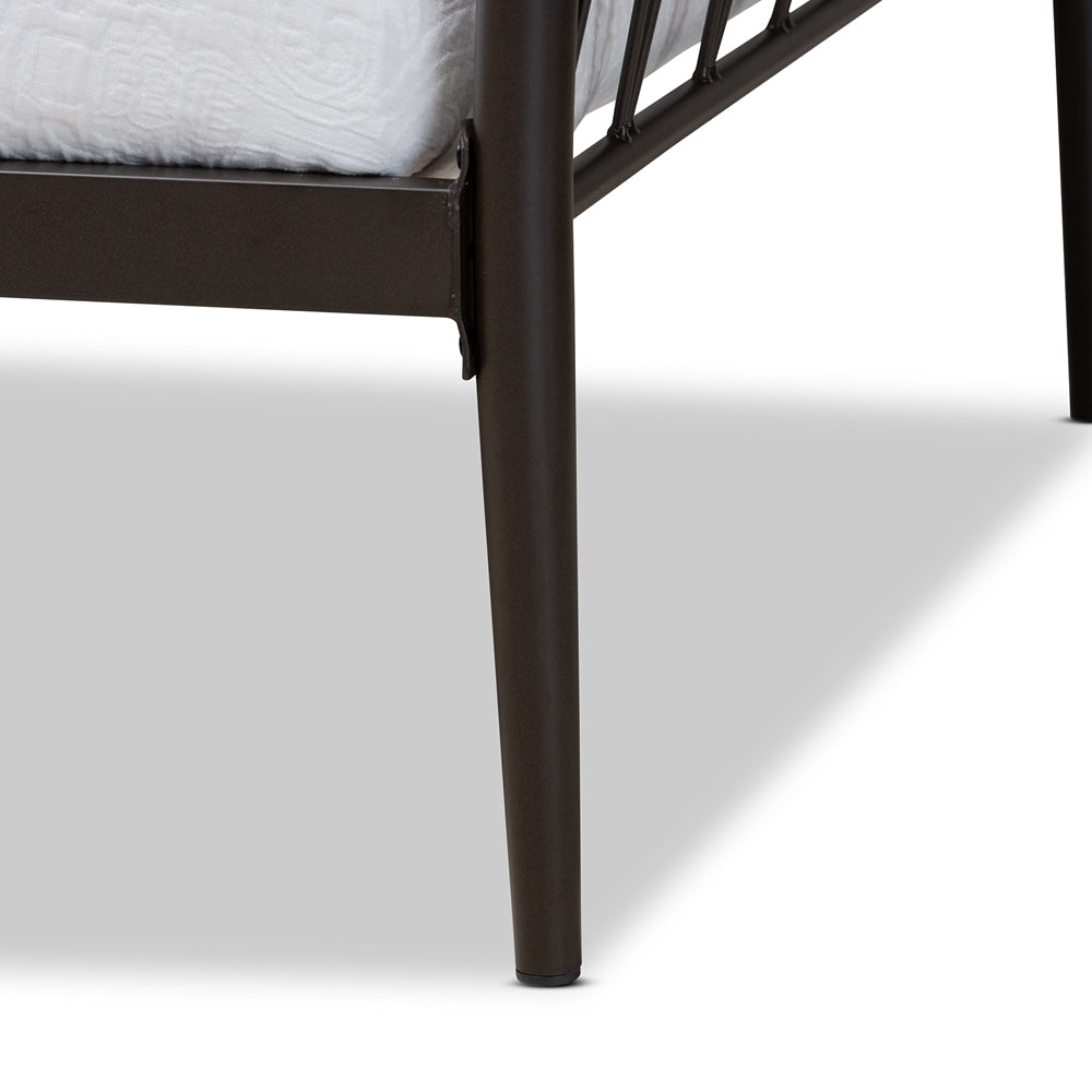 Destino Twin Size Black Metal Daybed – Contemporary Platform with No Box Spring Needed