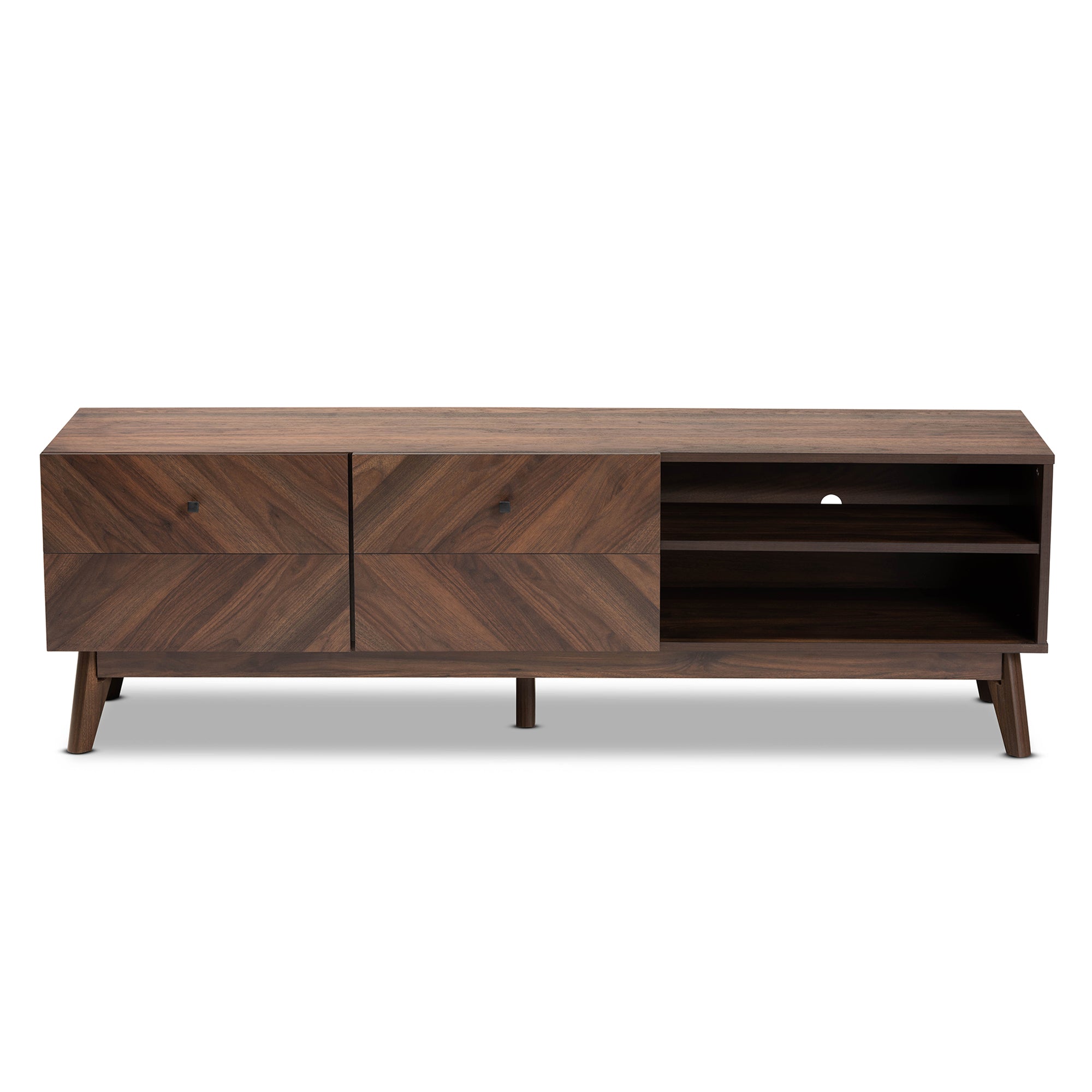 Hartman Mid-Century Modern Walnut Brown Finished Wood TV Stand