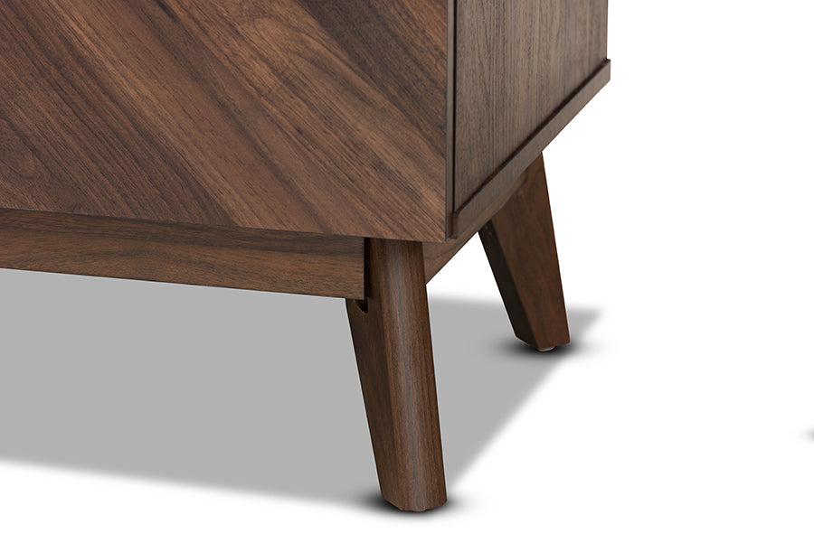 Hartman Mid-Century Modern Walnut Brown Finished Wood 5-Drawer Storage Chest