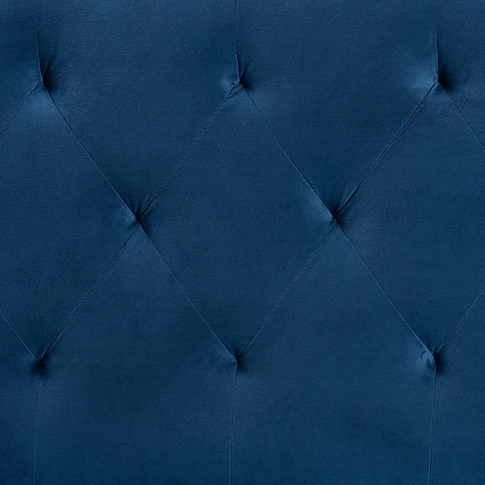 Felix Modern and Contemporary Navy Blue Velvet Fabric Upholstered Full Size Headboard