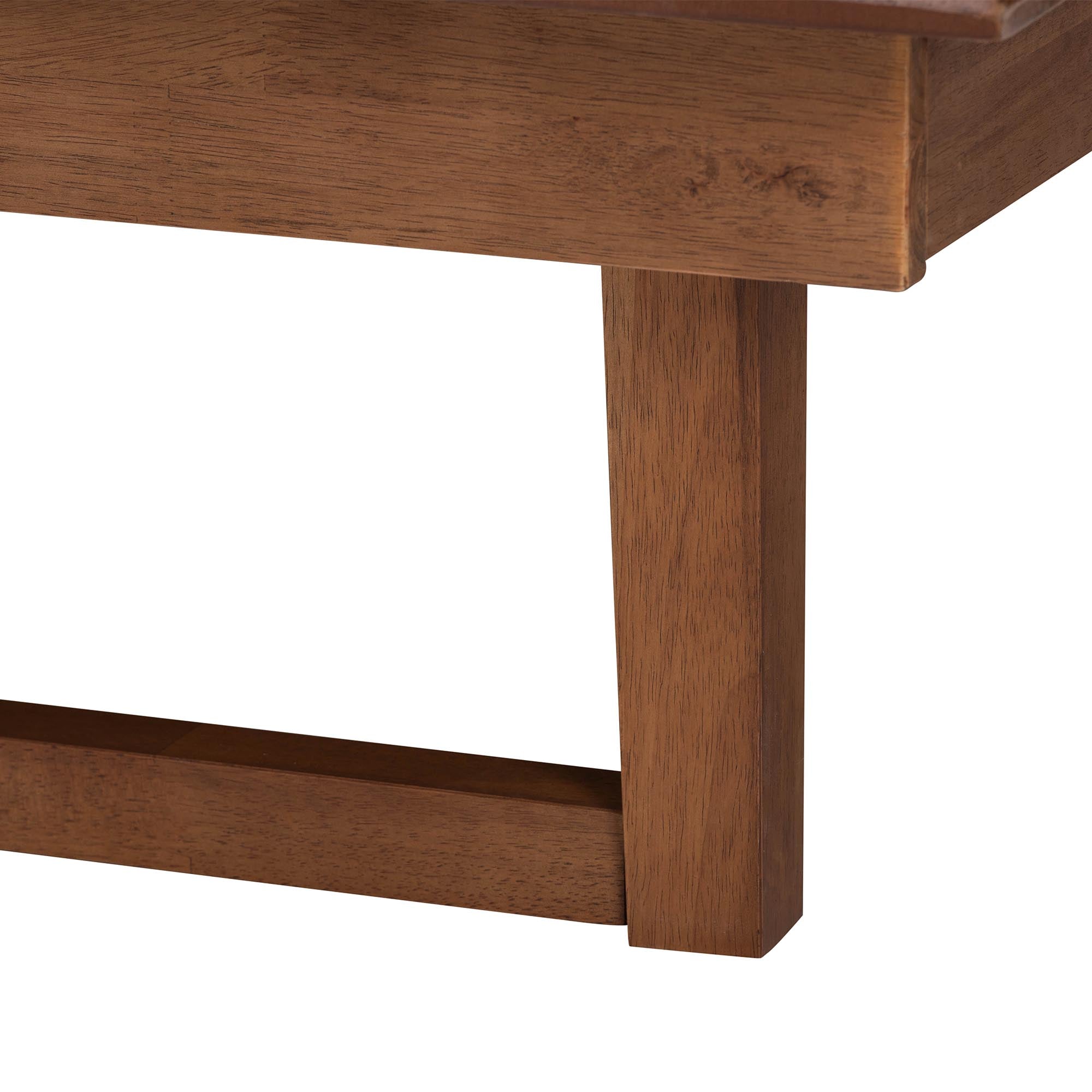 Aveena King Rubberwood Mid-Century Platform Bed – No Box Spring Needed Wingback Style