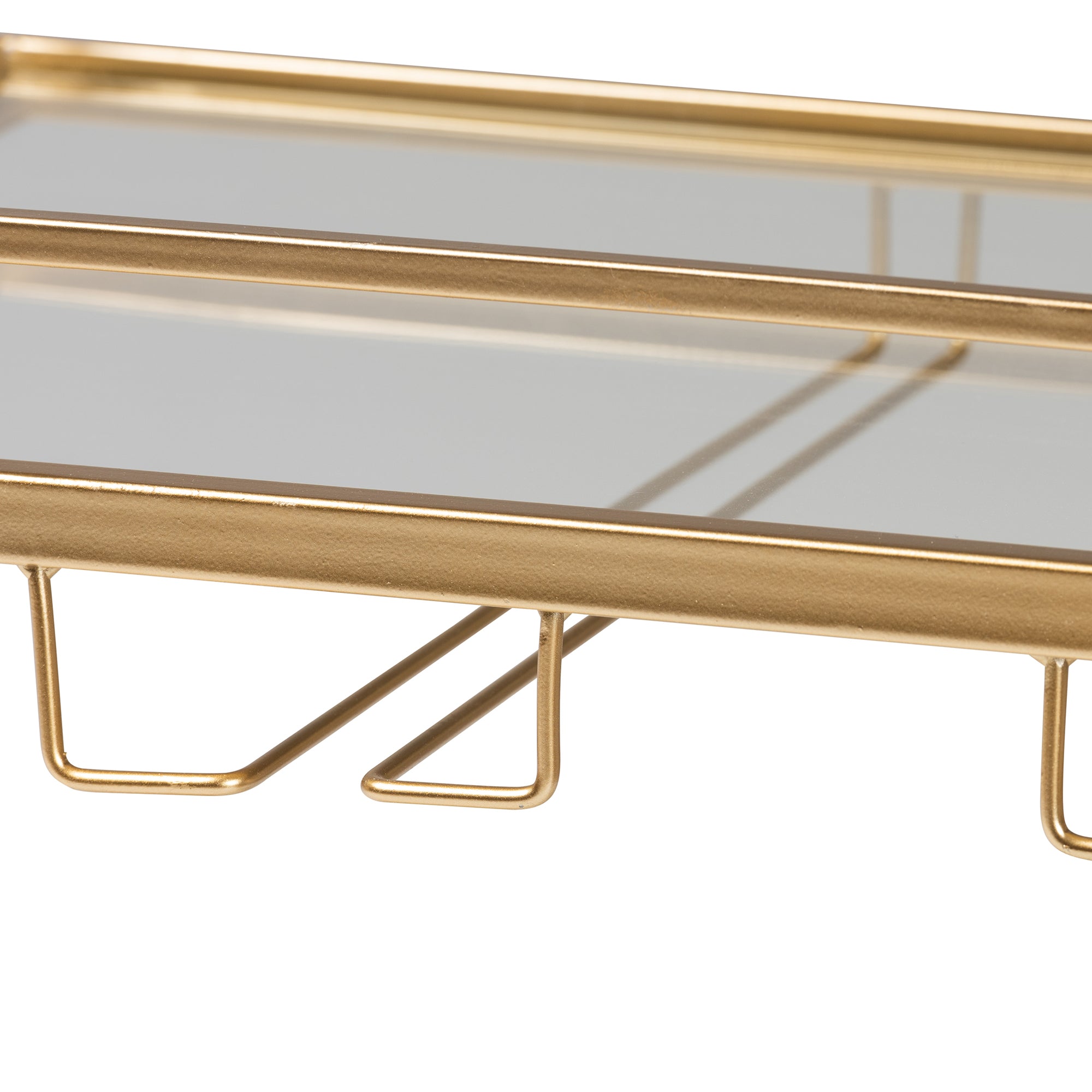 Savannah Contemporary and Gold Metal and Glass Wine Cart
