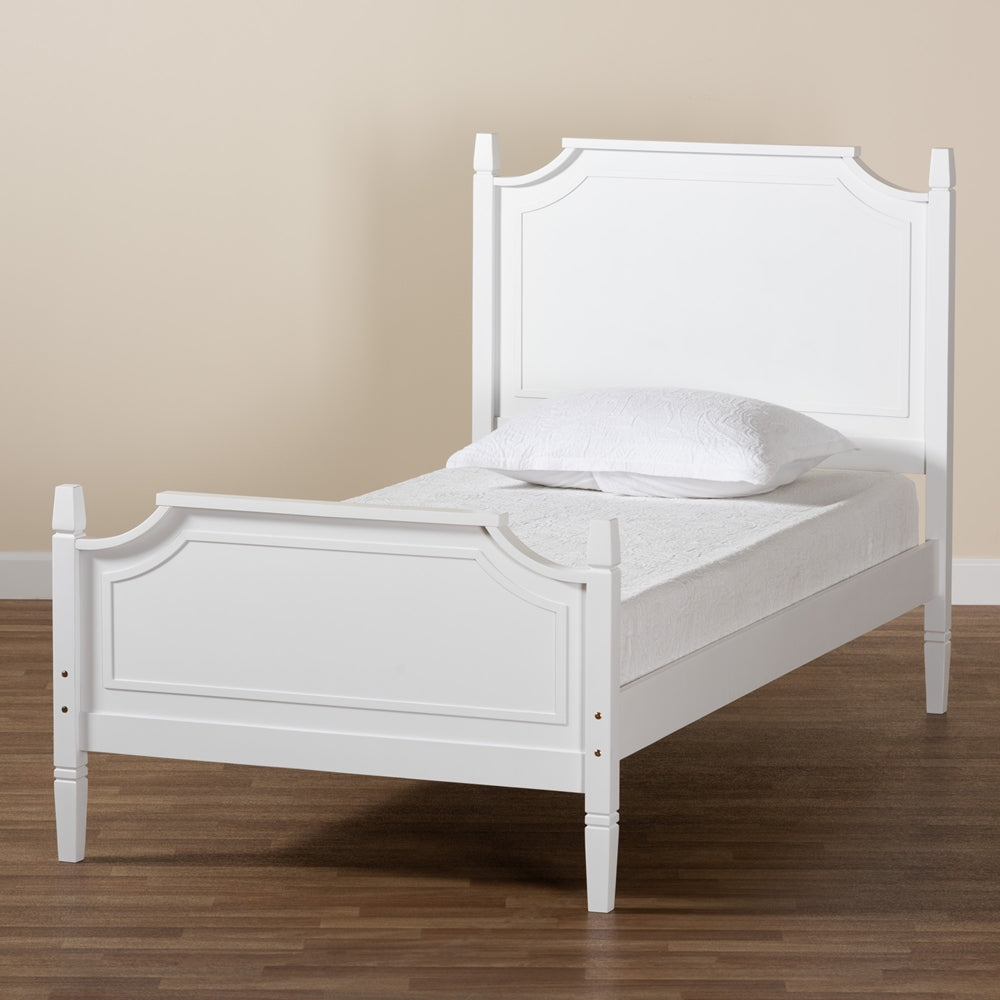 Mariana Classic And Traditional White Finished Wood Twin Size Platform Bed