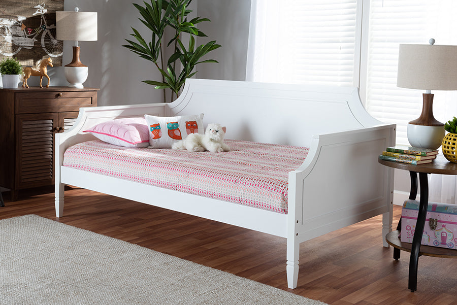Mariana Classic And Traditional White Finished Wood Full Size Daybed