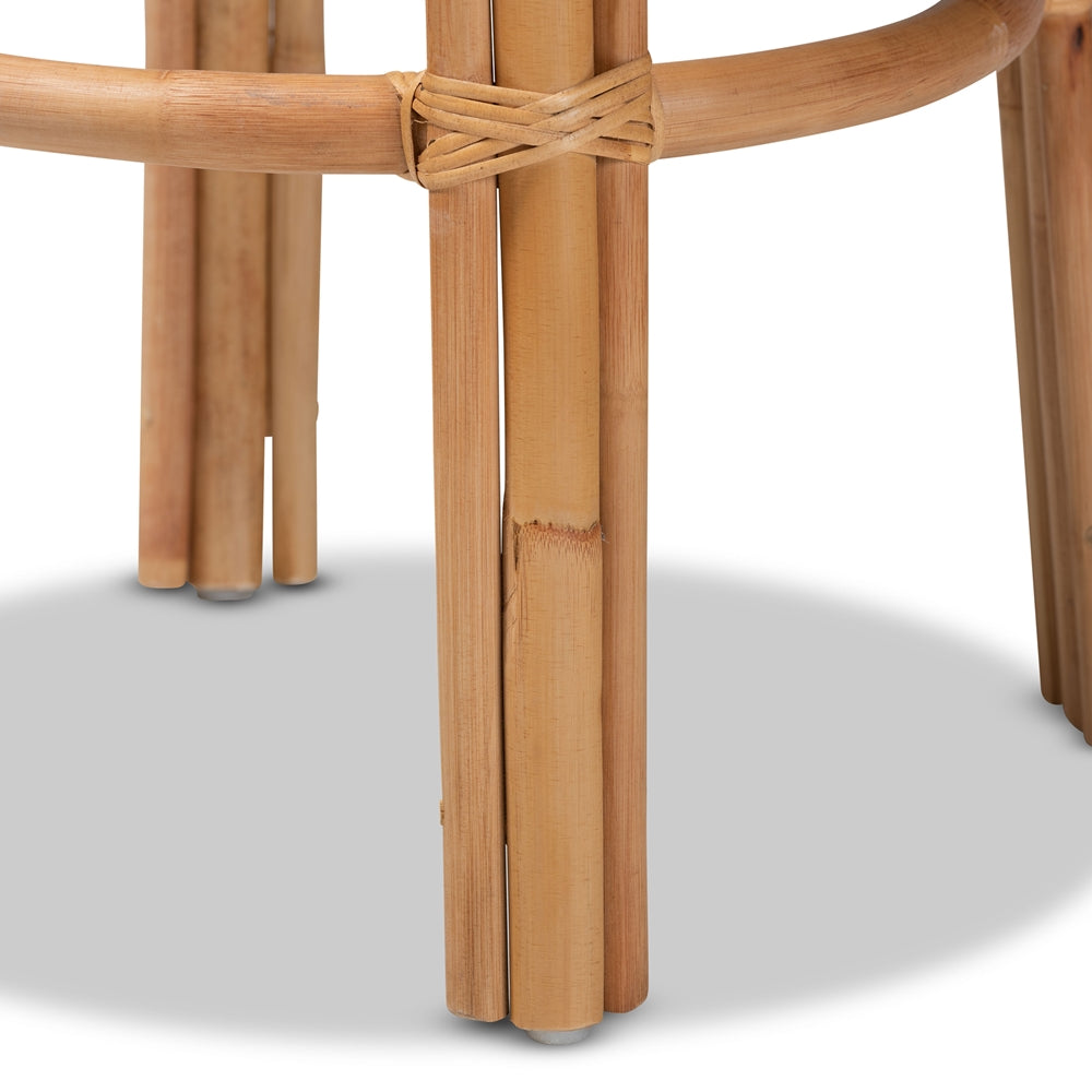 Orchard Modern Bohemian Natural Brown Rattan Bar Stool