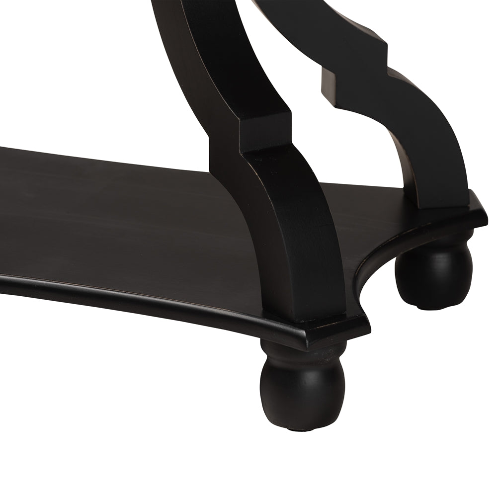 Cianna Classic and Traditional Black Wood End Table