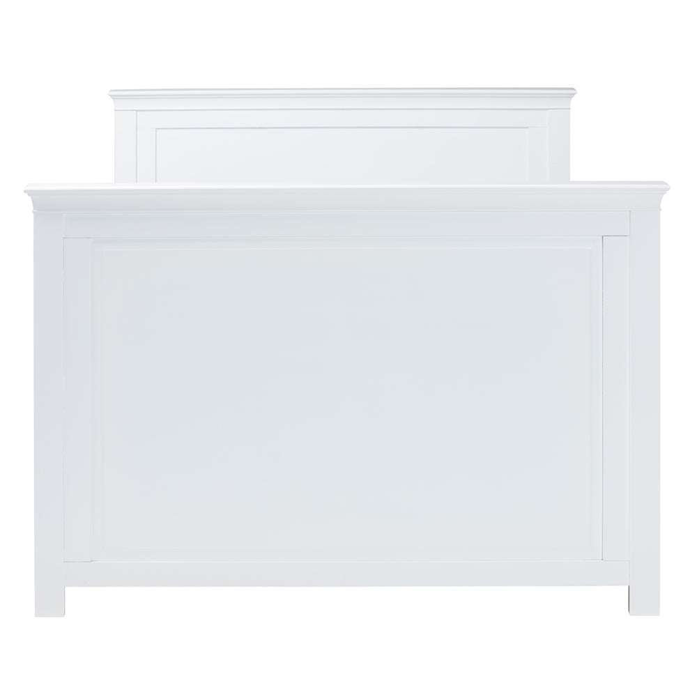 Sherri Full Size Rubberwood Traditional Daybed – White Finished Classic Style with Slat Support