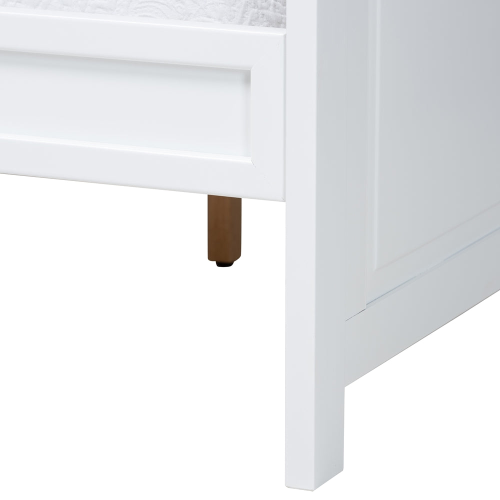 Jody Twin Size White Wood Daybed - Classic Design with Inset Panels