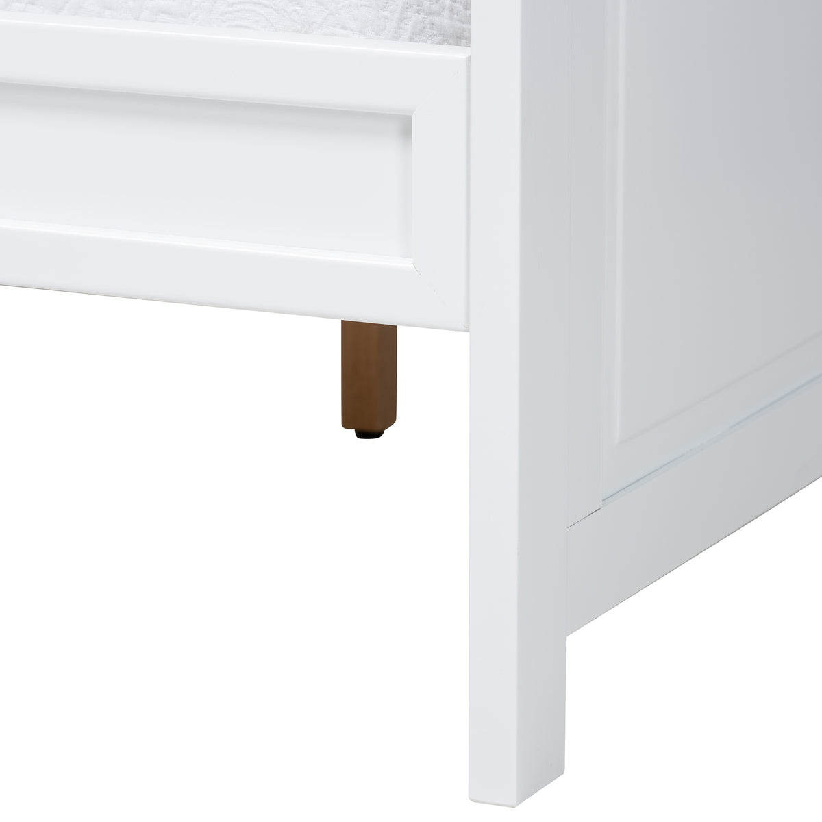 Sherri Full Size Rubberwood Traditional Daybed White Finished Classic Style with Slat Support