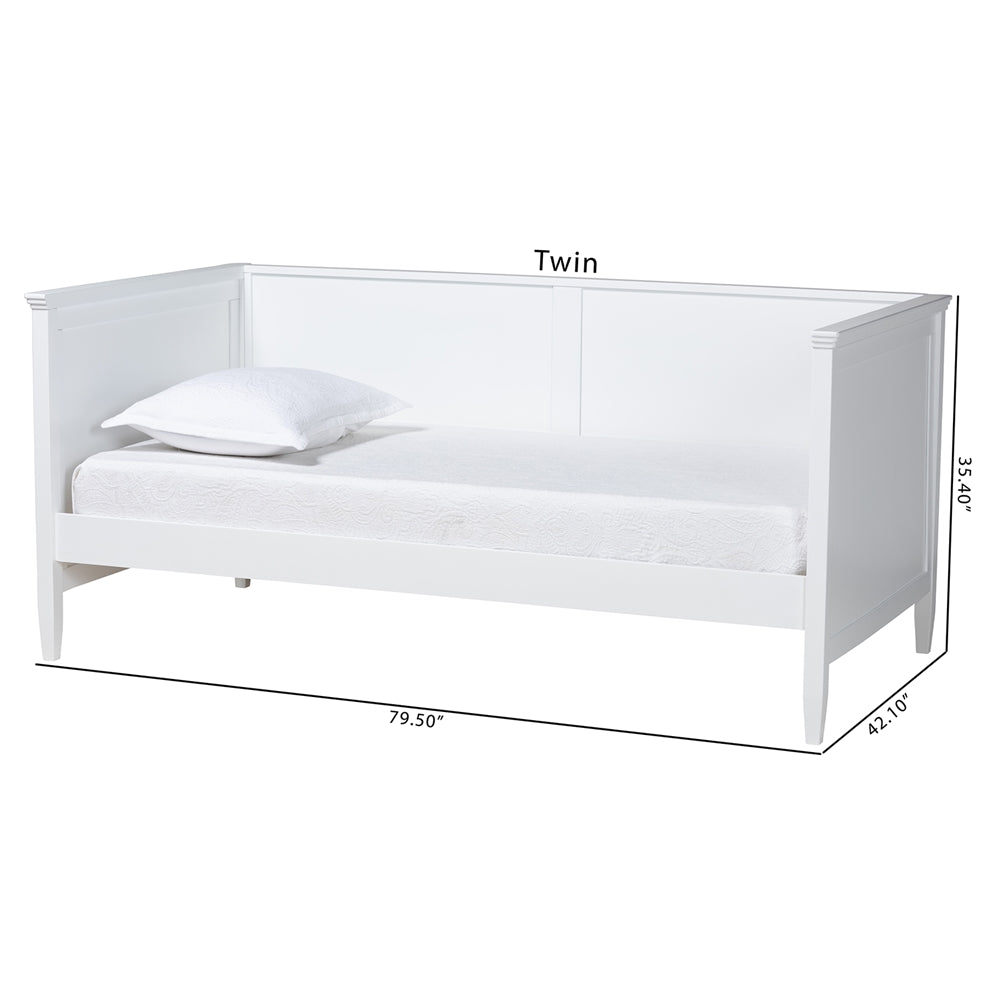 Falcon Twin Wood Daybed – White Finish, Elegant Traditional Frame