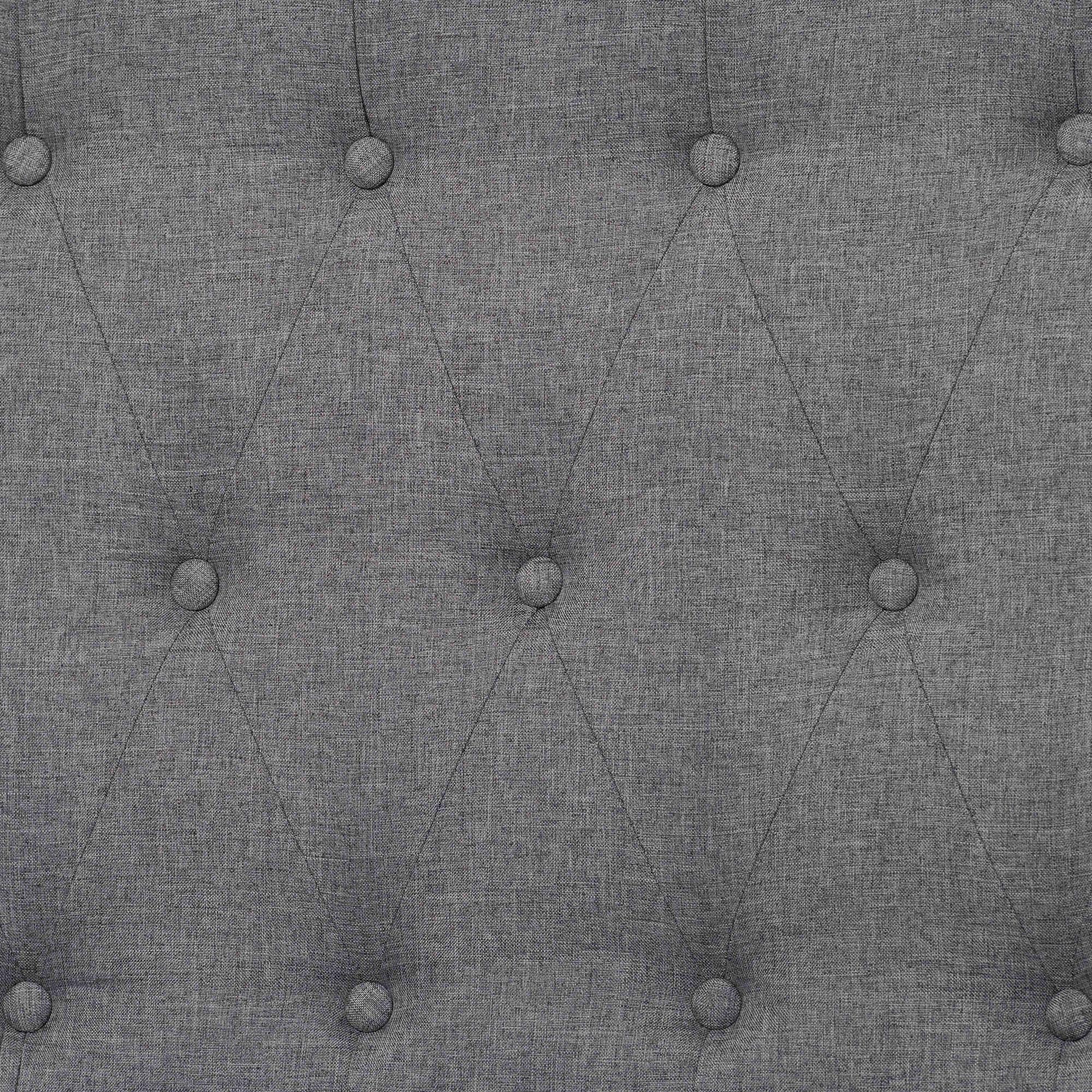 Daya Classic King Size Platform Storage Bed – Grey Upholstered Wood Frame with Under-Bed Drawers