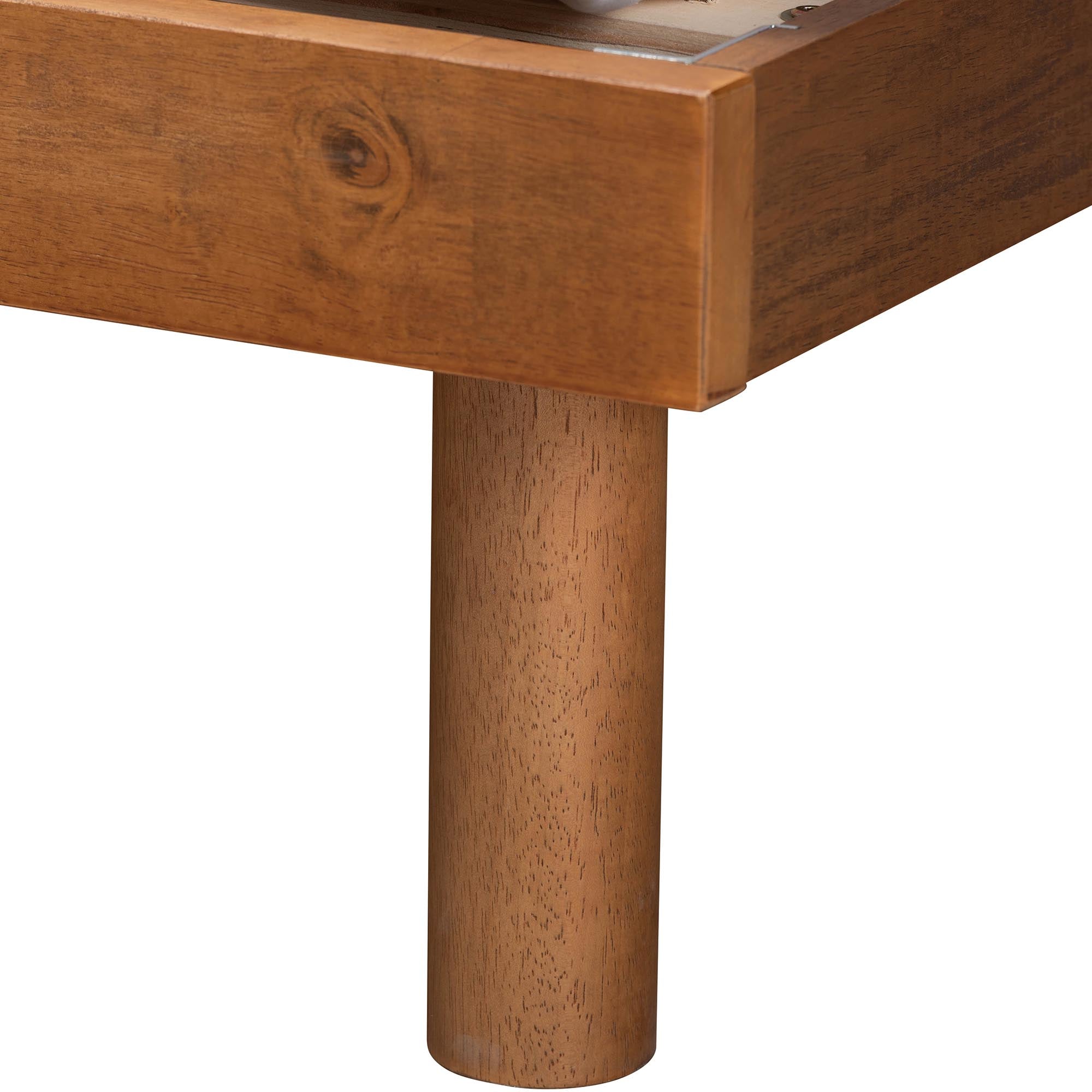 Ozark King Size Wood Platform Bed Grey Upholstered – Classic Button-Tufted Style