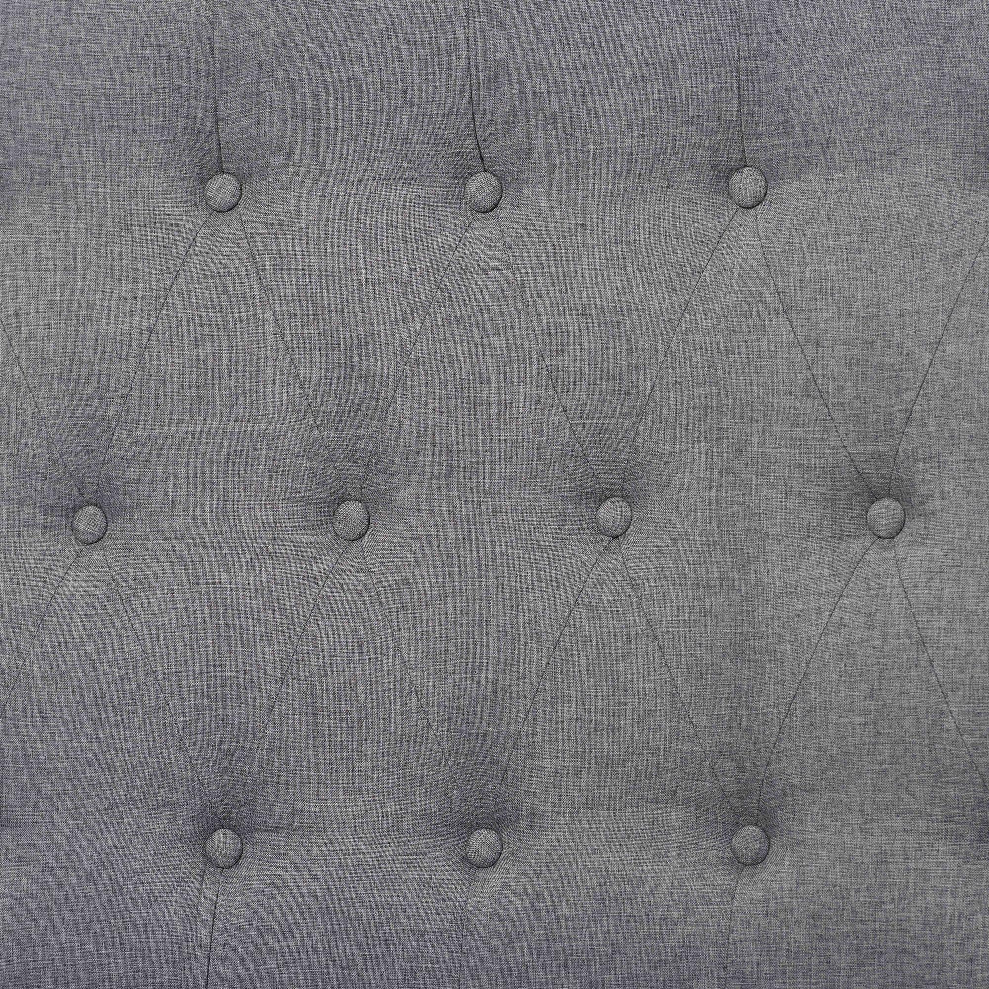 Bruno Adjustable Height King Platform Bed – Traditional Grey Fabric & Wood Construction