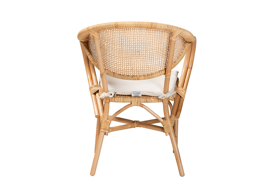 Varick Modern Bohemian Natural Brown Finished Rattan Dining Chair