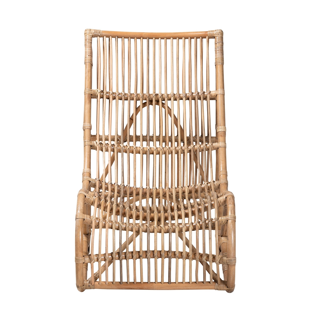 bali & pari Genera Modern Bohemian Natural Rattan Lounge Chair