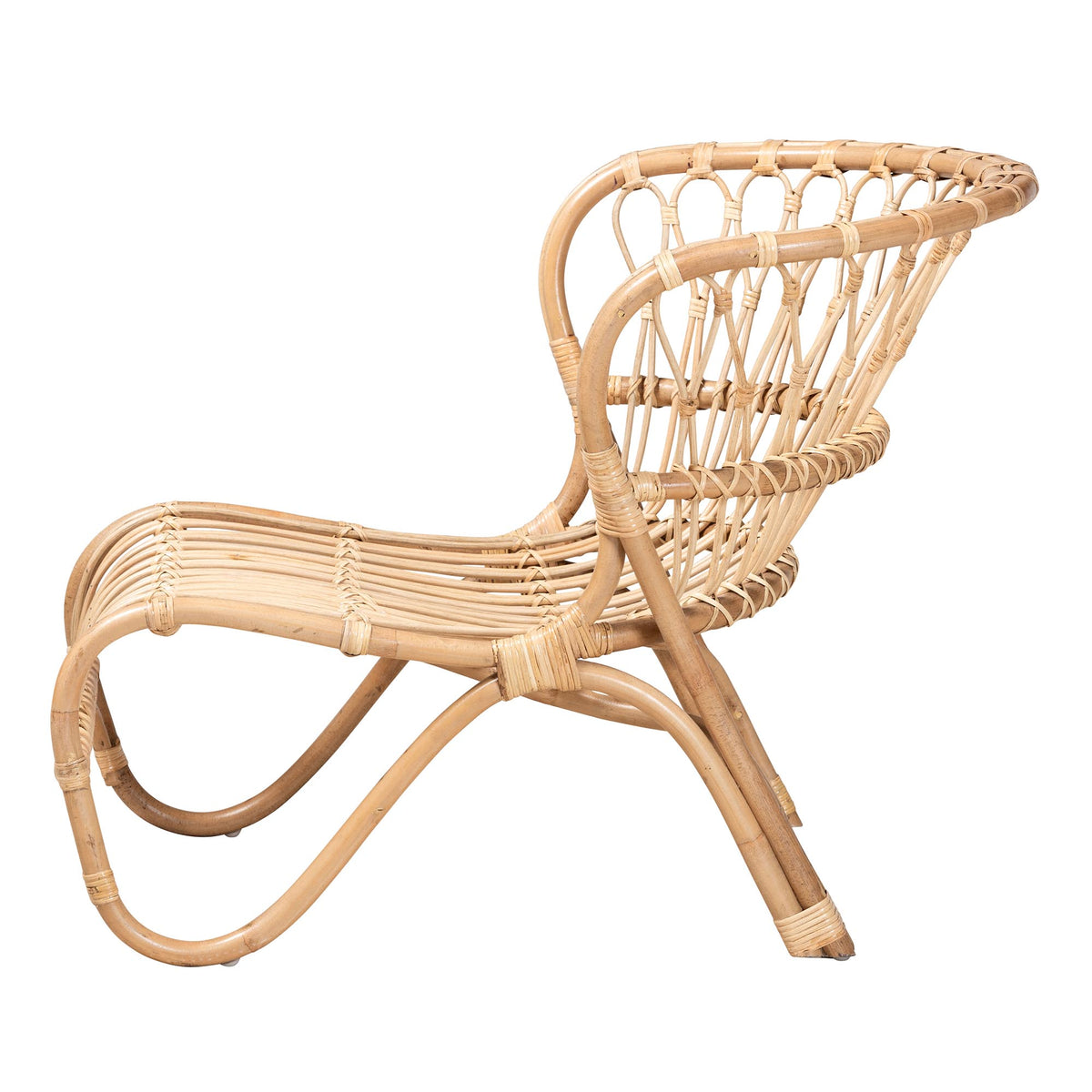 bali & pari Alaya Modern Bohemian Natural Brown Rattan Accent Chair