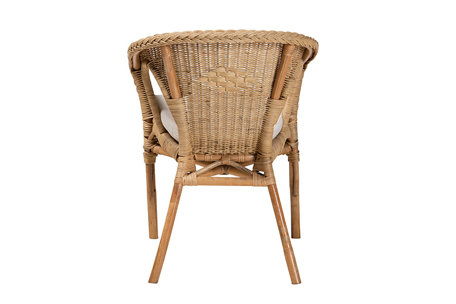 Abbey Modern Bohemian Brown Antique Rattan Dining Chair