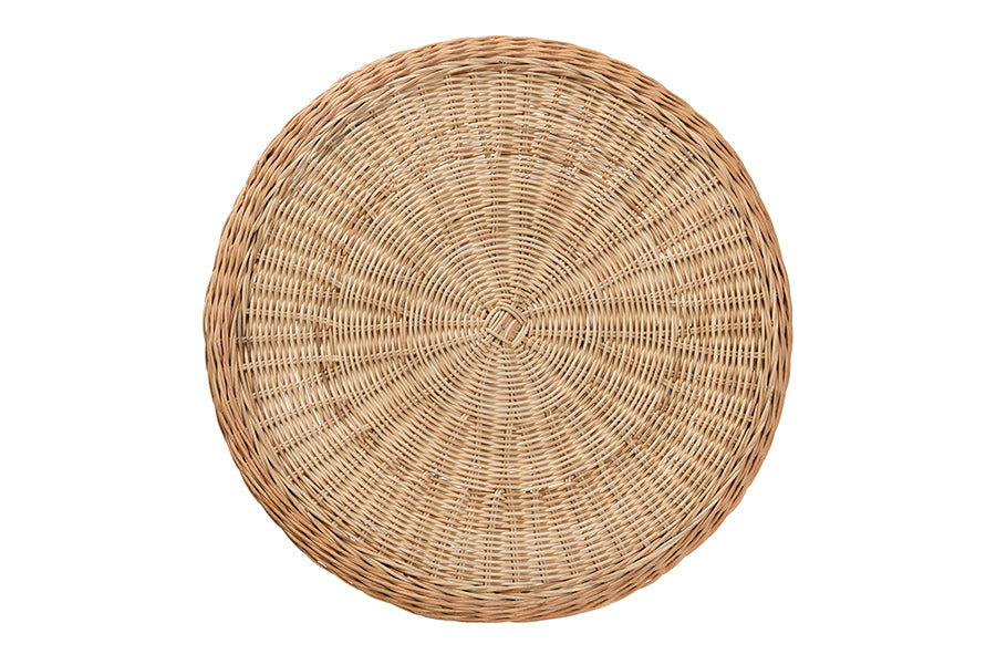Abbey Modern Bohemian Natural Brown Antique Rattan Coffee Table