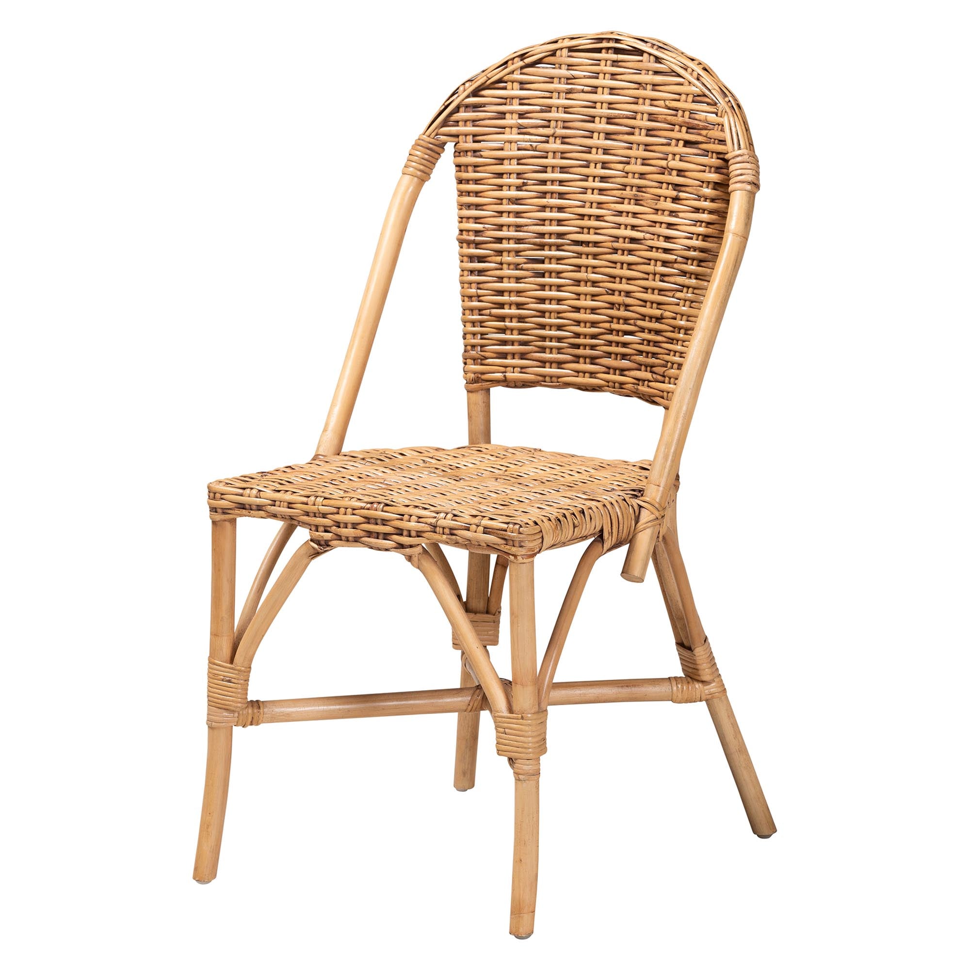 bali & pari Neola Modern Bohemian Natural Rattan Dining Chair