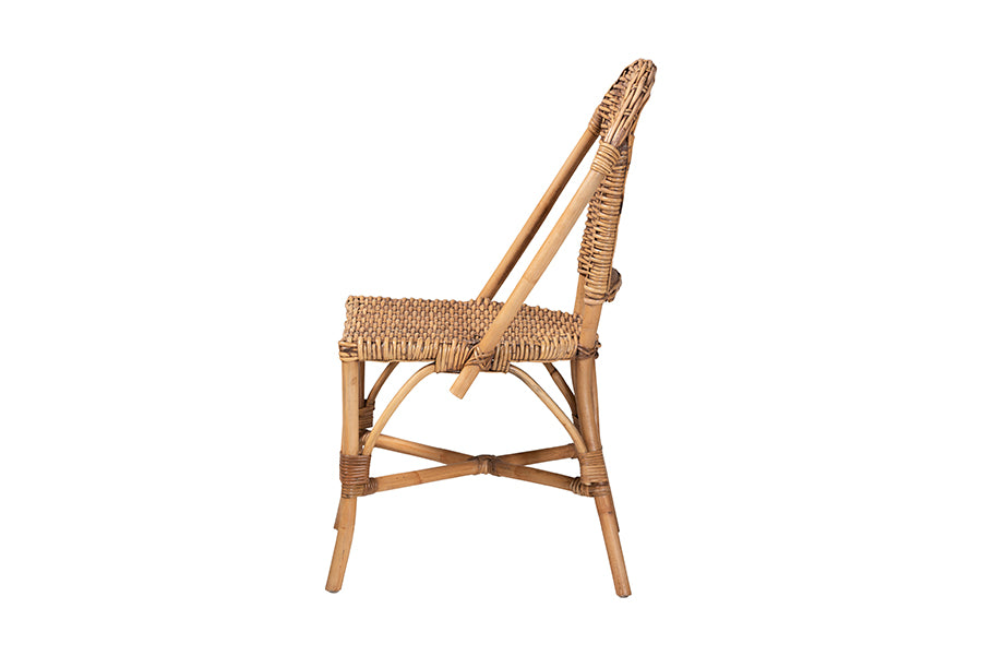 bali & pari Neola Modern Bohemian Natural Rattan Dining Chair