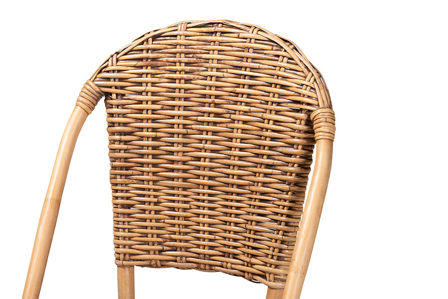 bali & pari Neola Modern Bohemian Natural Rattan Dining Chair