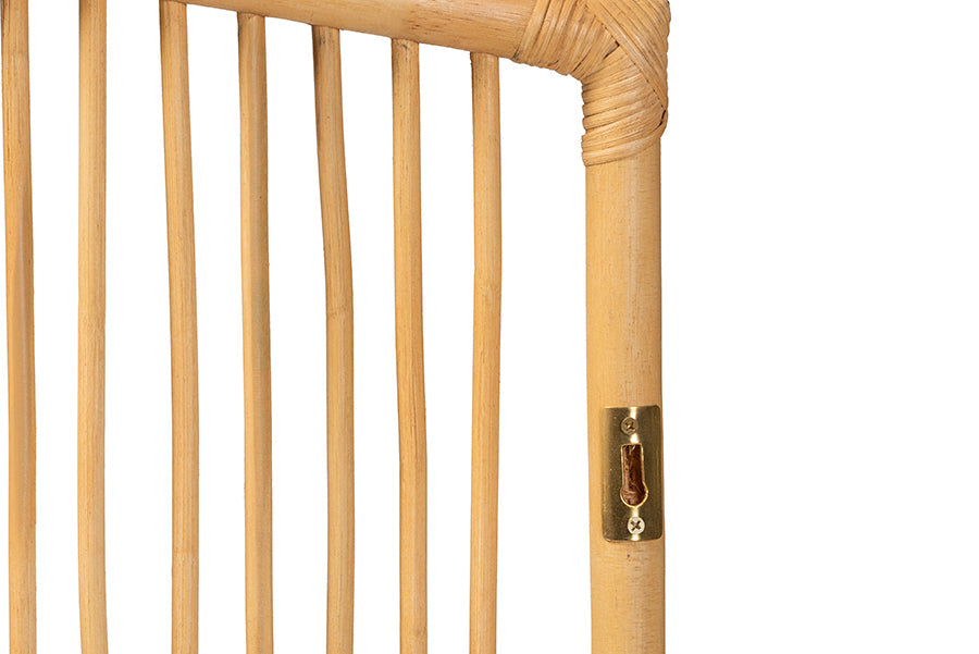 bali & pari Malvina Modern Bohemian Natural Brown Rattan Queen Size Wall-mount Headboard