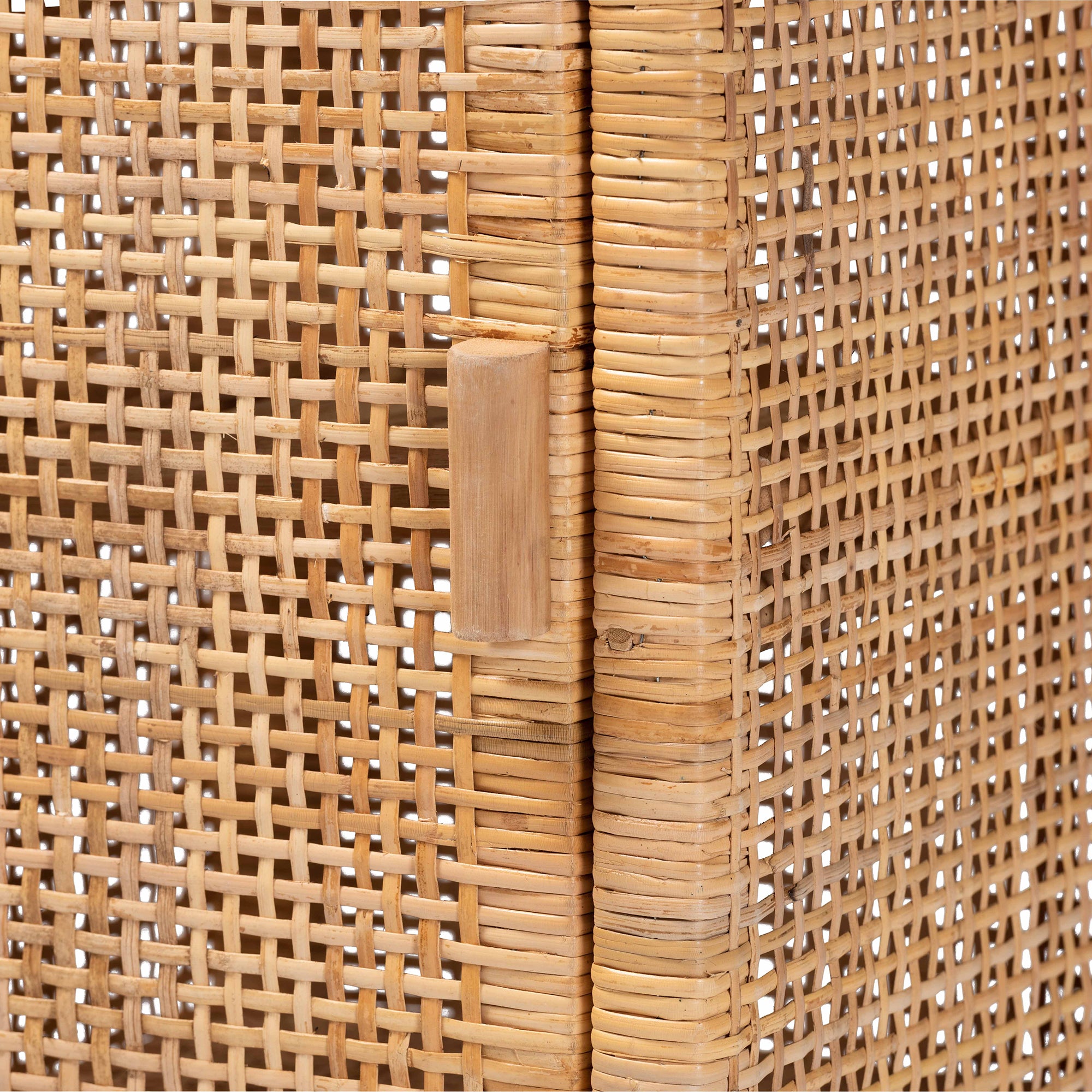 Vivan Modern Bohemian Natural Brown Rattan 1-Door Nightstand