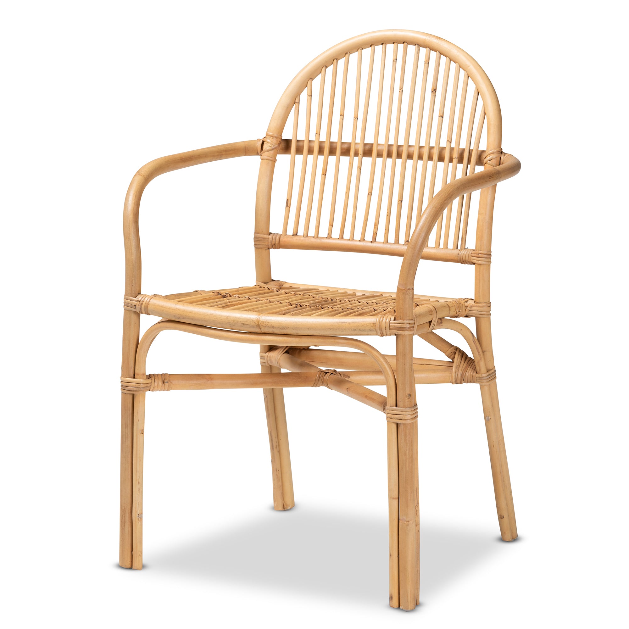 bali & pari Tugera Modern Bohemian Natural Brown Rattan Dining Chair