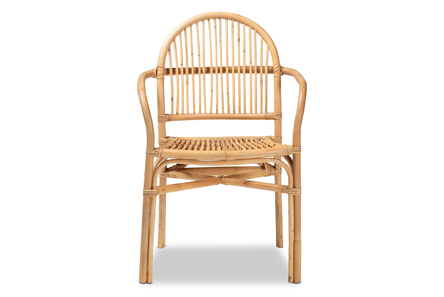 bali & pari Tugera Modern Bohemian Natural Brown Rattan Dining Chair