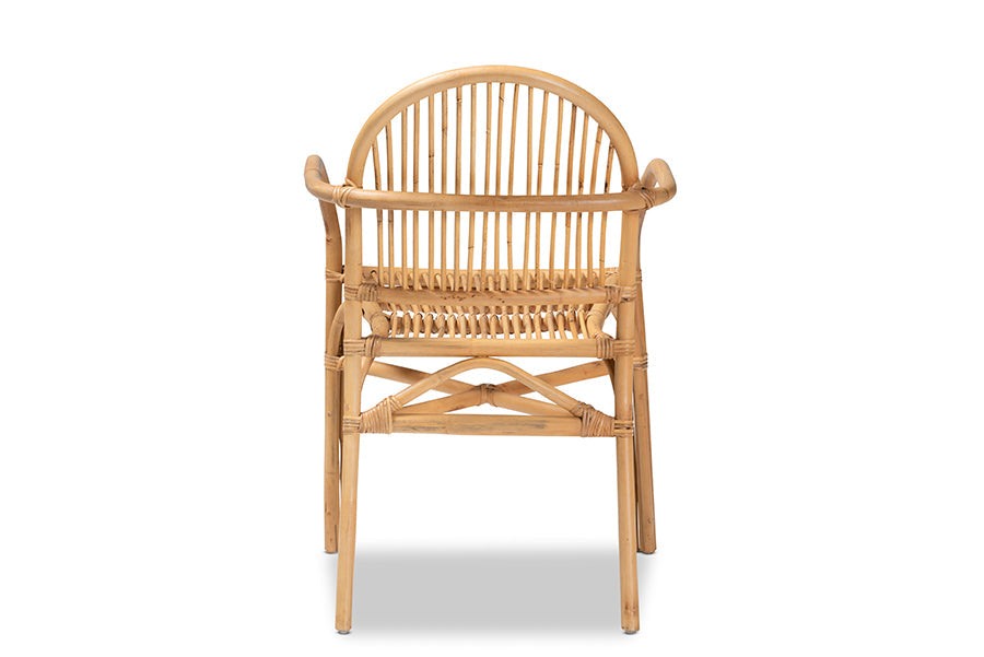bali & pari Tugera Modern Bohemian Natural Brown Rattan Dining Chair
