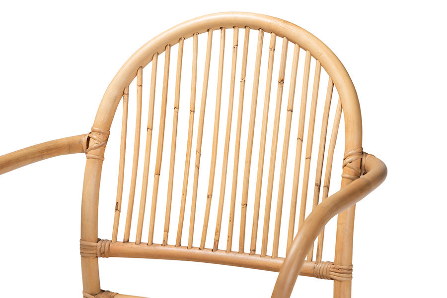 bali & pari Tugera Modern Bohemian Natural Brown Rattan Dining Chair
