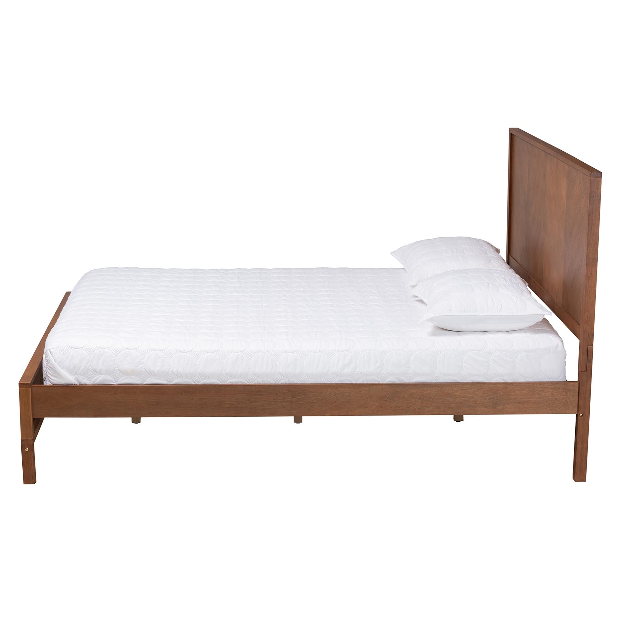 Simi Classic Queen Ash Walnut Wood Platform Bed – Transitional Style No Box Spring Required