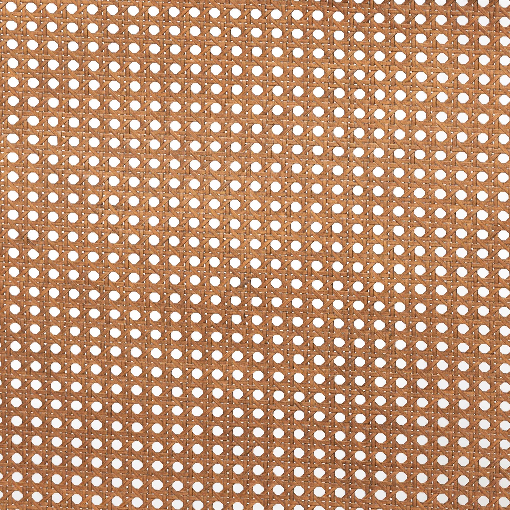 Karel Queen Platform Bed Frame – Mid-Century Walnut Wood with Woven Rattan