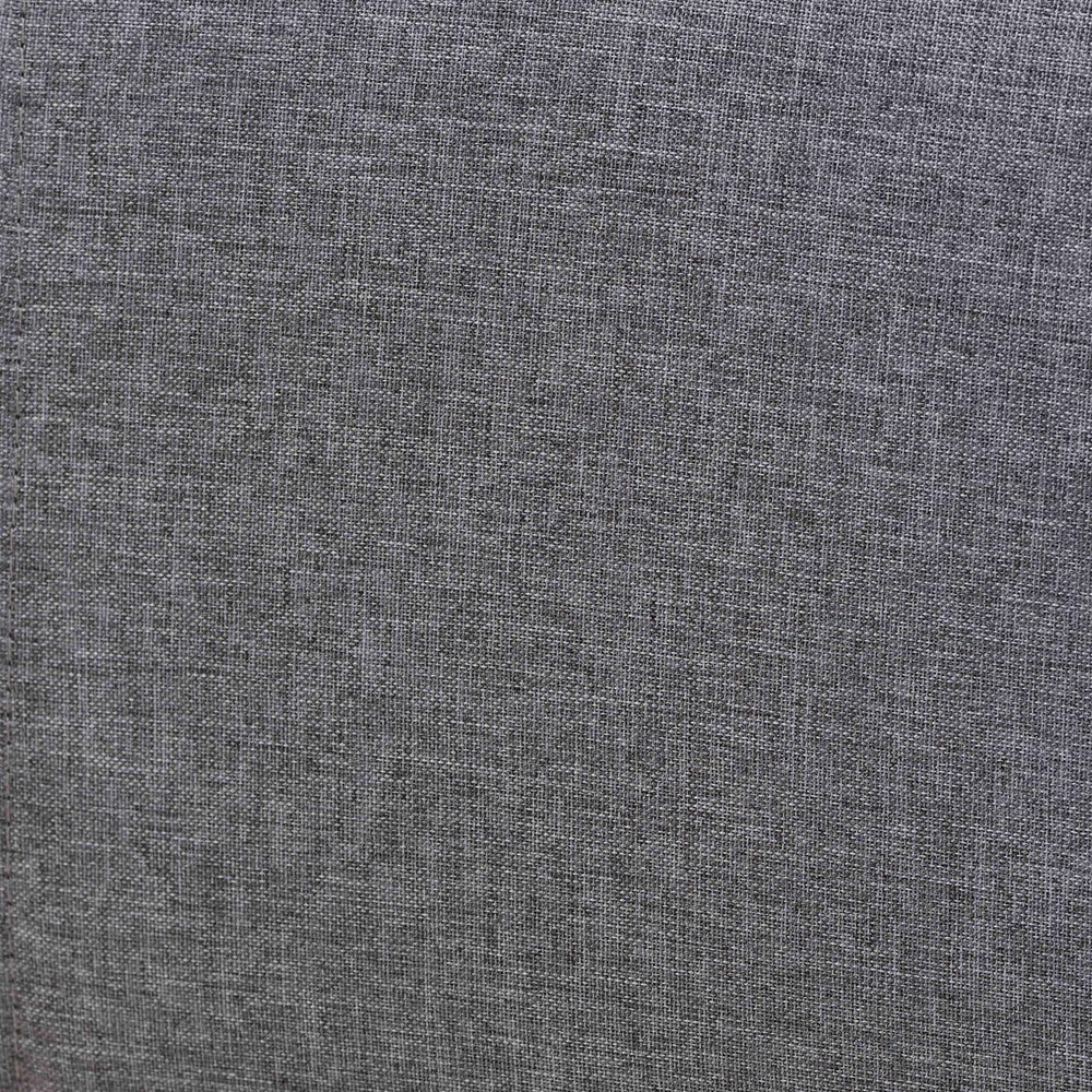 Rick King Grey Fabric & Walnut Wood Platform Bed – Mid-Century Modern No Box Spring