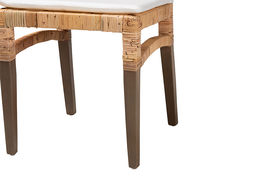 bali & pari Poltak Modern Bohemian Natural Brown Rattan Dining Chair
