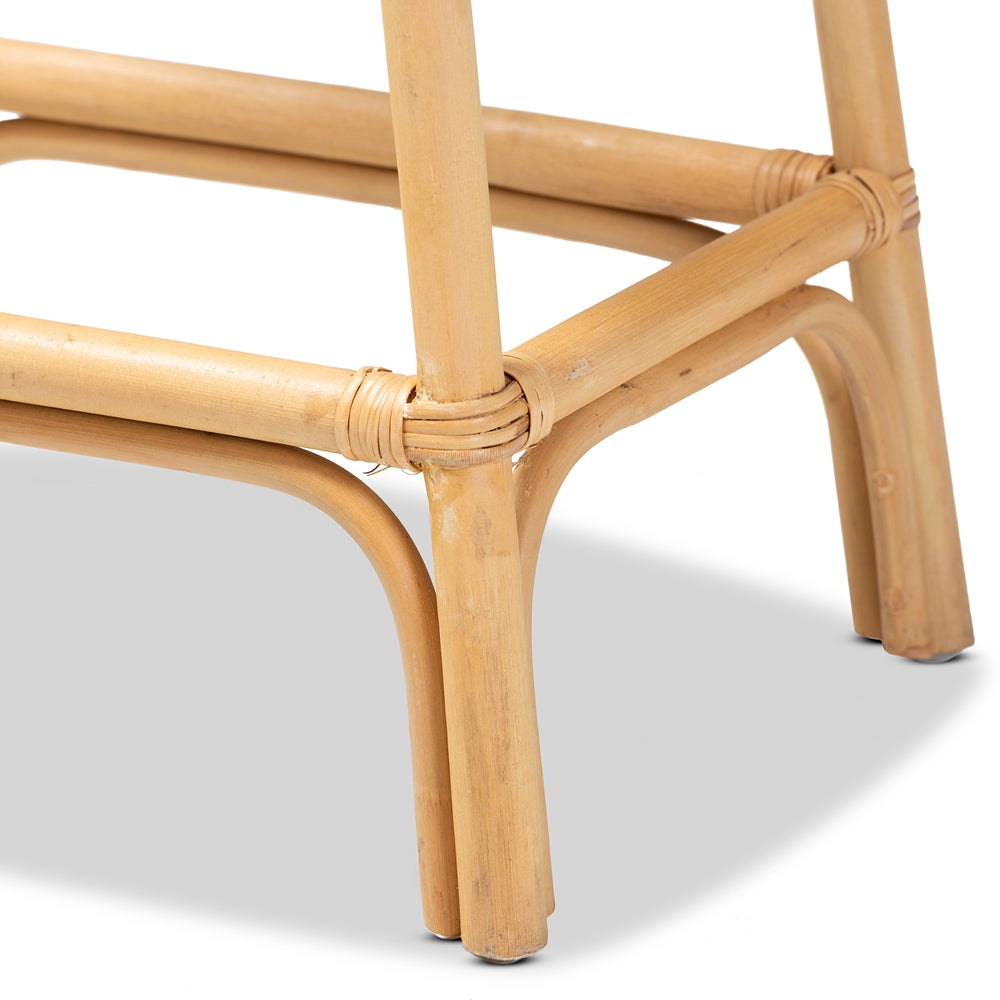 bali & pari Elgon Modern Bohemian Natural Brown Rattan Counter Stool