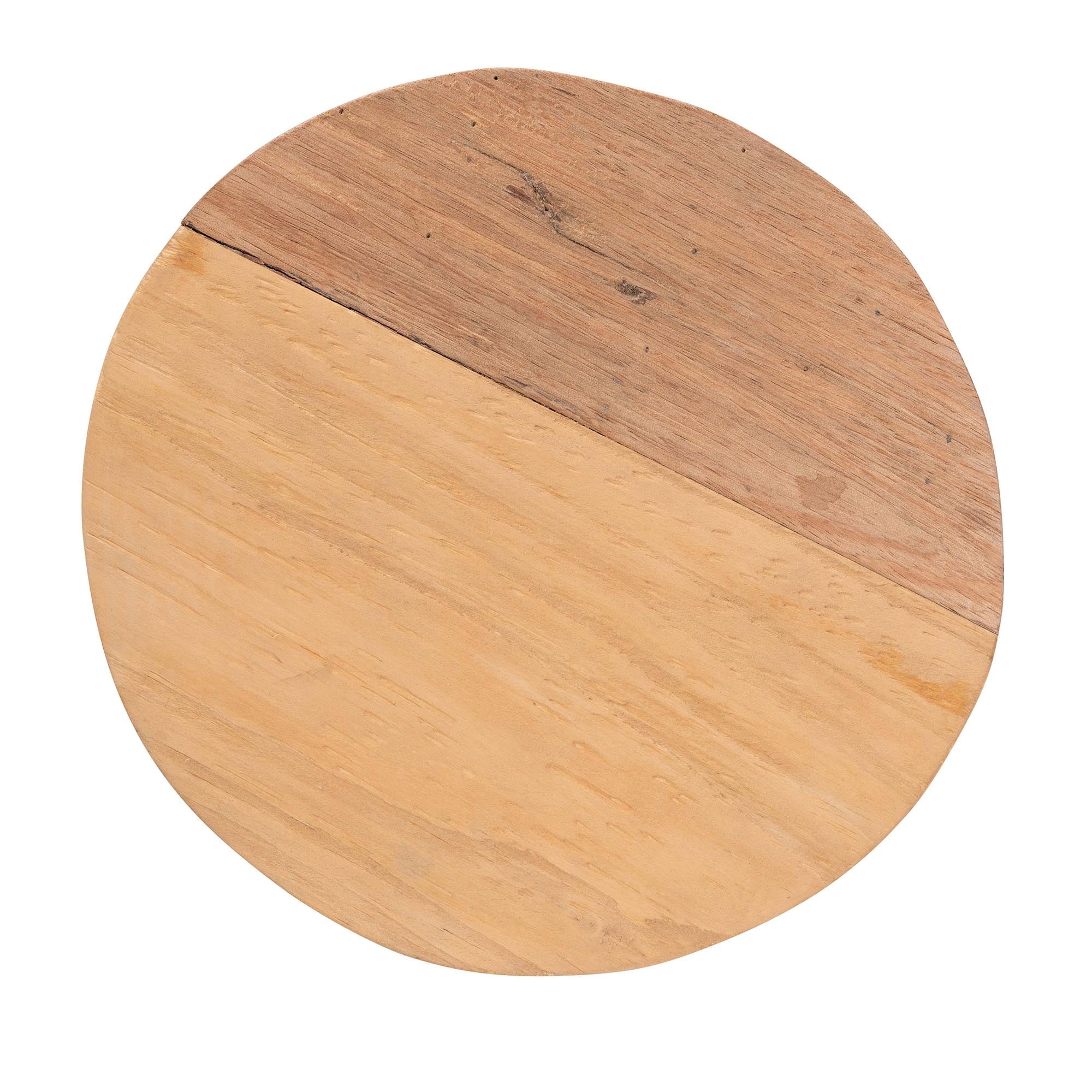 Terah Mid-Century Modern Natural Brown Teak Wood Ottoman Footstool