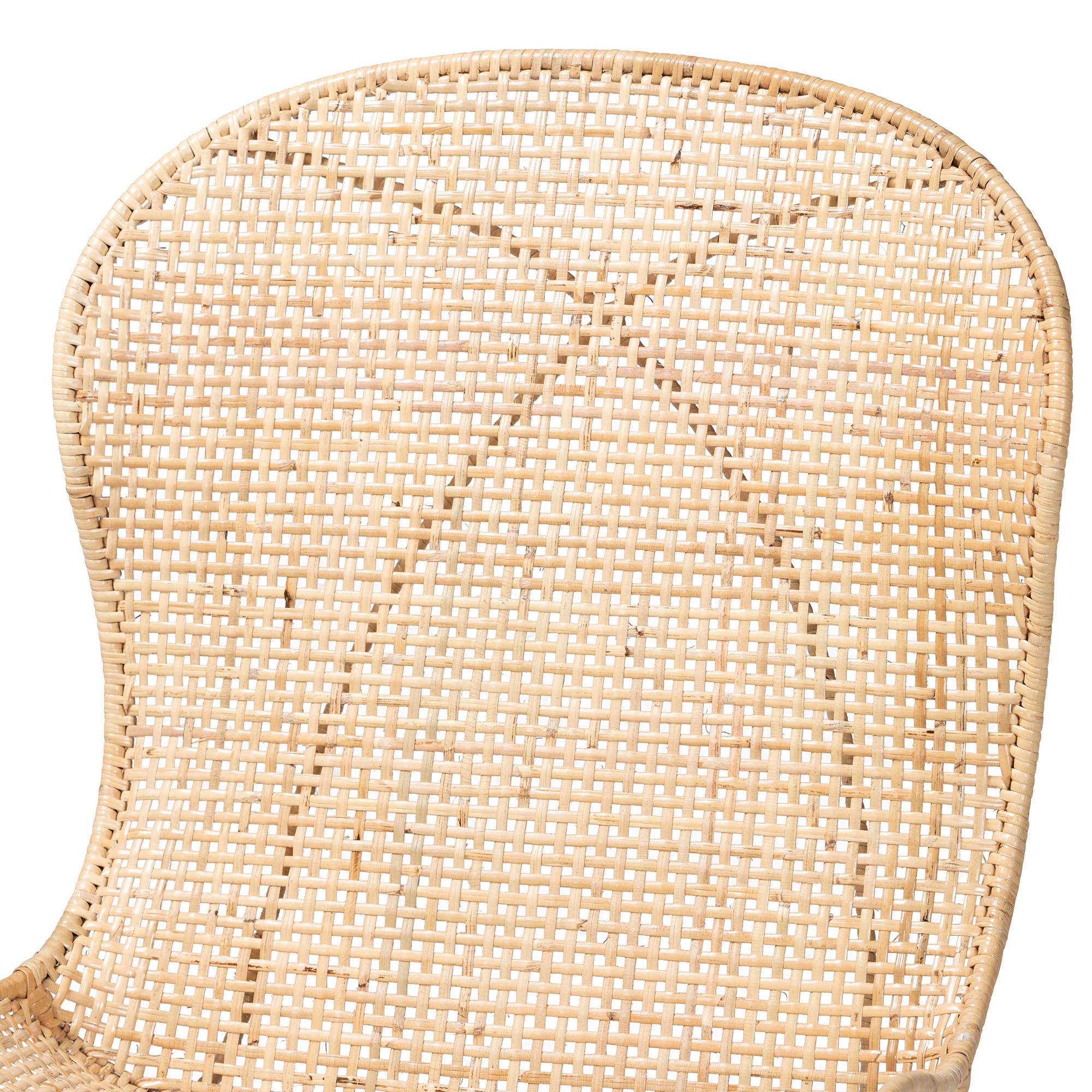 bali & pari Sabelle Japandi Natural Brown Mahogany and Rattan 2-Piece Dining Chair Set