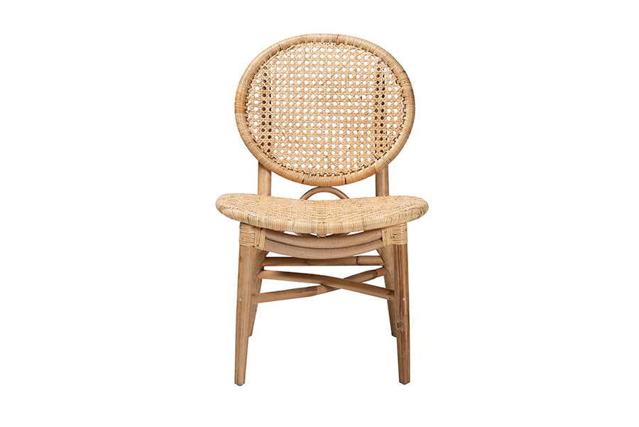 bali & pari Osaka Modern Bohemian Natural Brown Rattan Dining Chair