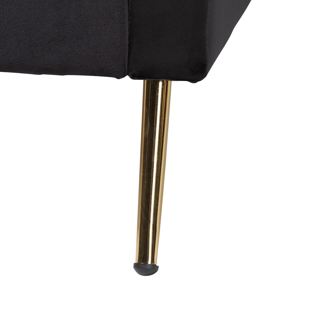 Kirchem Twin Glam Velvet Daybed – Luxe Gold Metal Frame & Elegant Curved Back