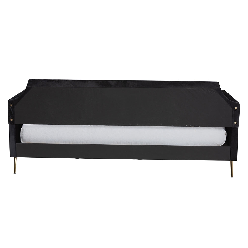Kirchem Twin Glam Velvet Daybed – Luxe Gold Metal Frame & Elegant Curved Back