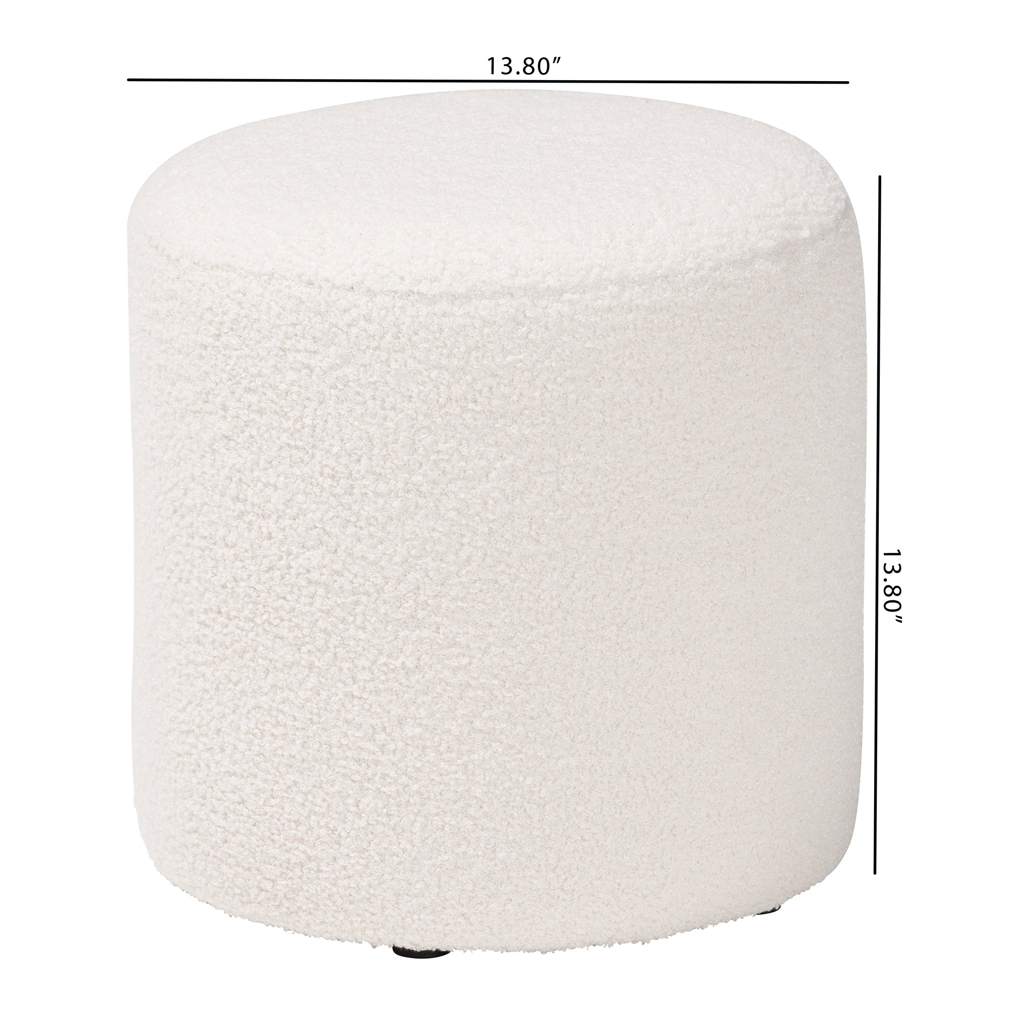 Tori Modern and Contemporary Ivory Boucle Upholstered Ottoman