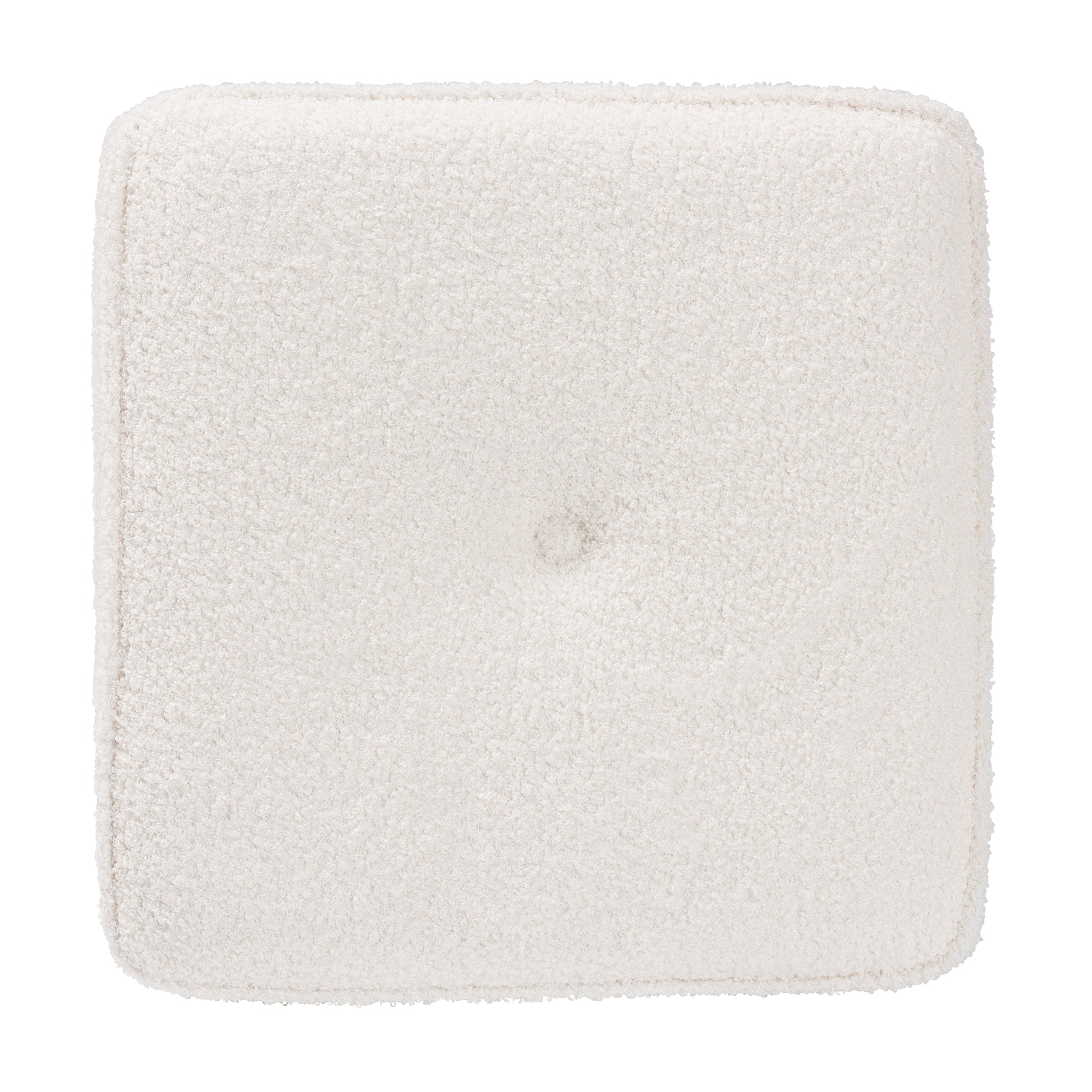 Isaiah Modern and Contemporary Ivory Boucle Upholstered Ottoman