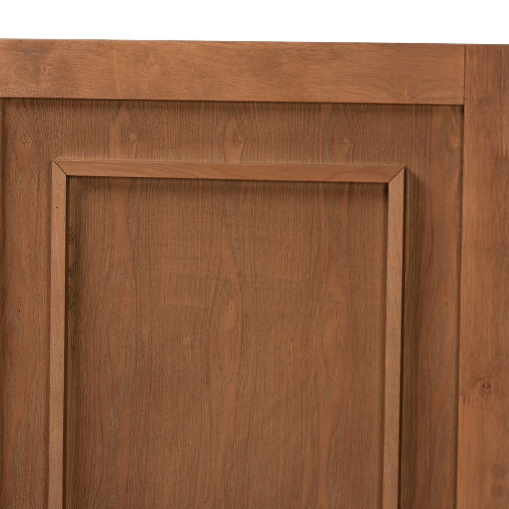 Giordano Classic and Traditional Ash Walnut Finished Wood Queen Size Headboard